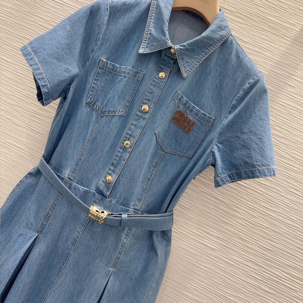 Miu Miu light blue denim dress - Picture 4 of 7